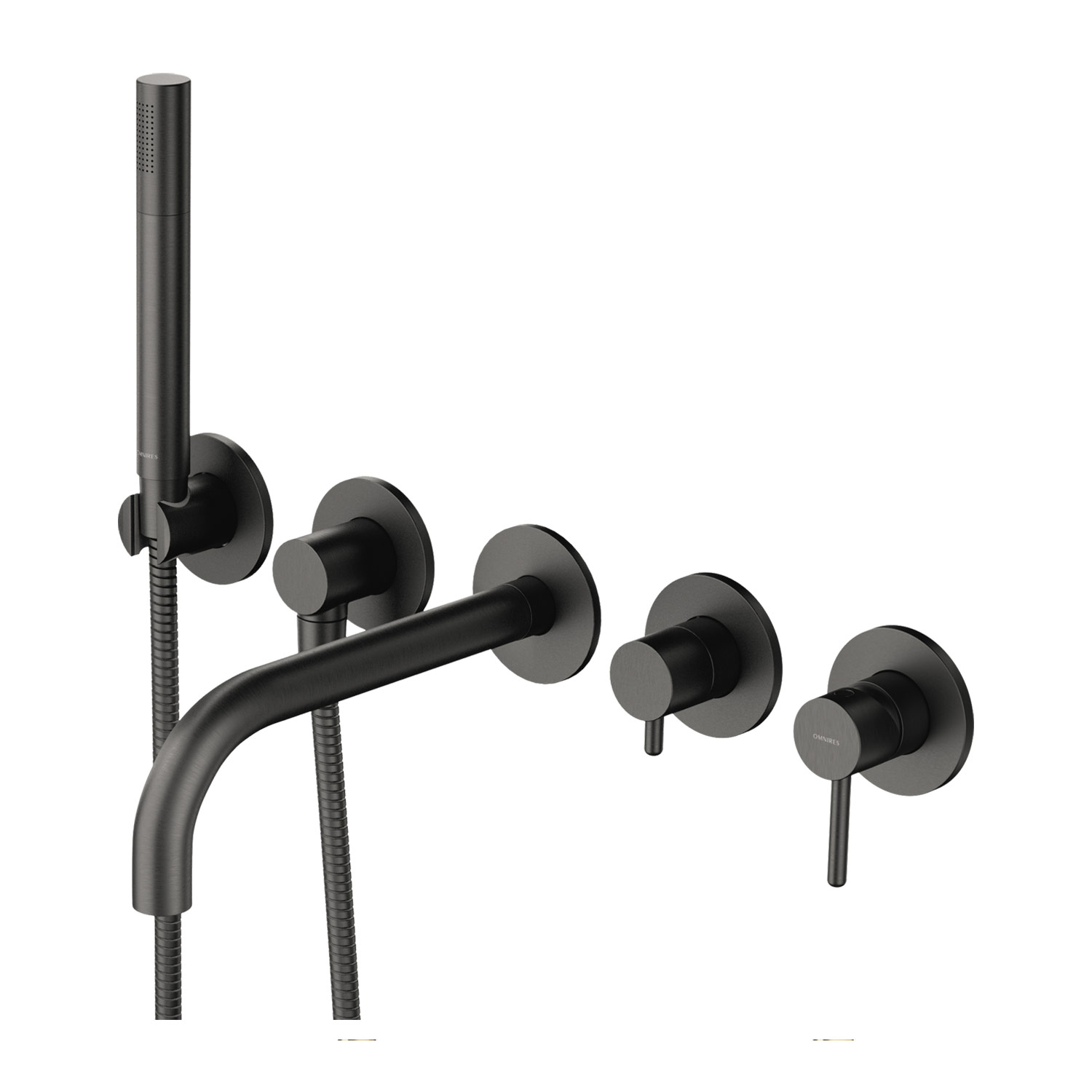Omnires Y bateria wannowa podtynkowa 5-otworowa grafitowa Y1237-1GR