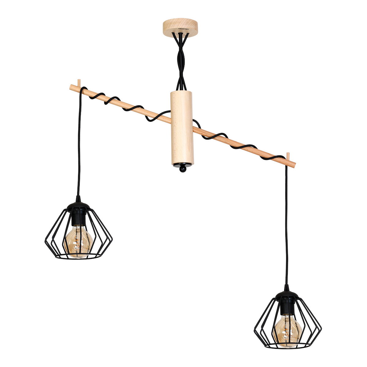 Milagro Lampa wisząca woody black 2xE27