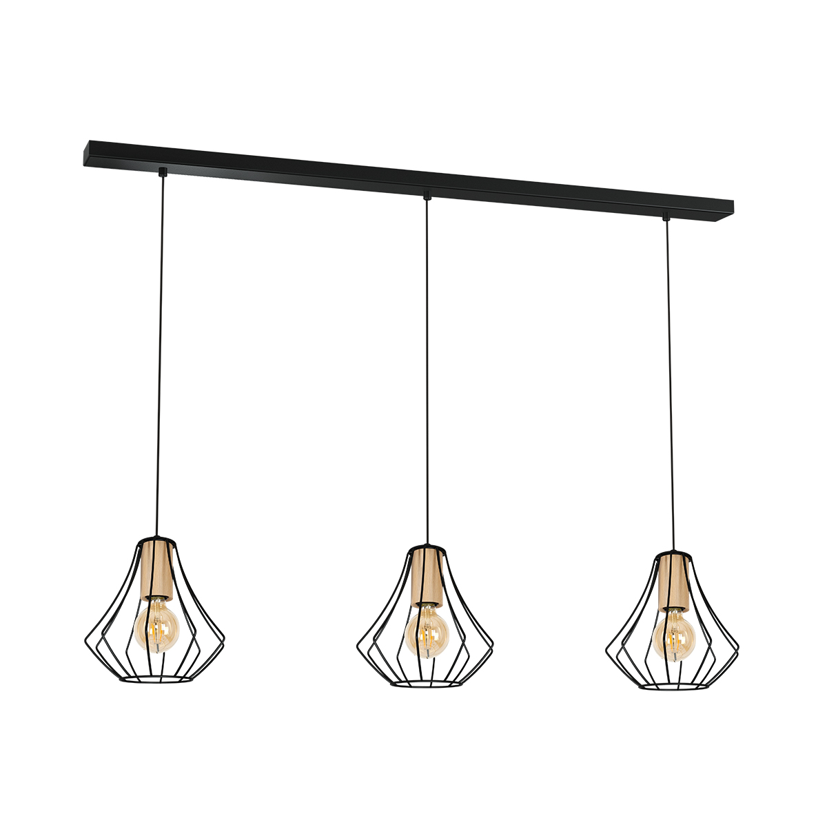 Milagro Lampa wisząca Will black 3xE27
