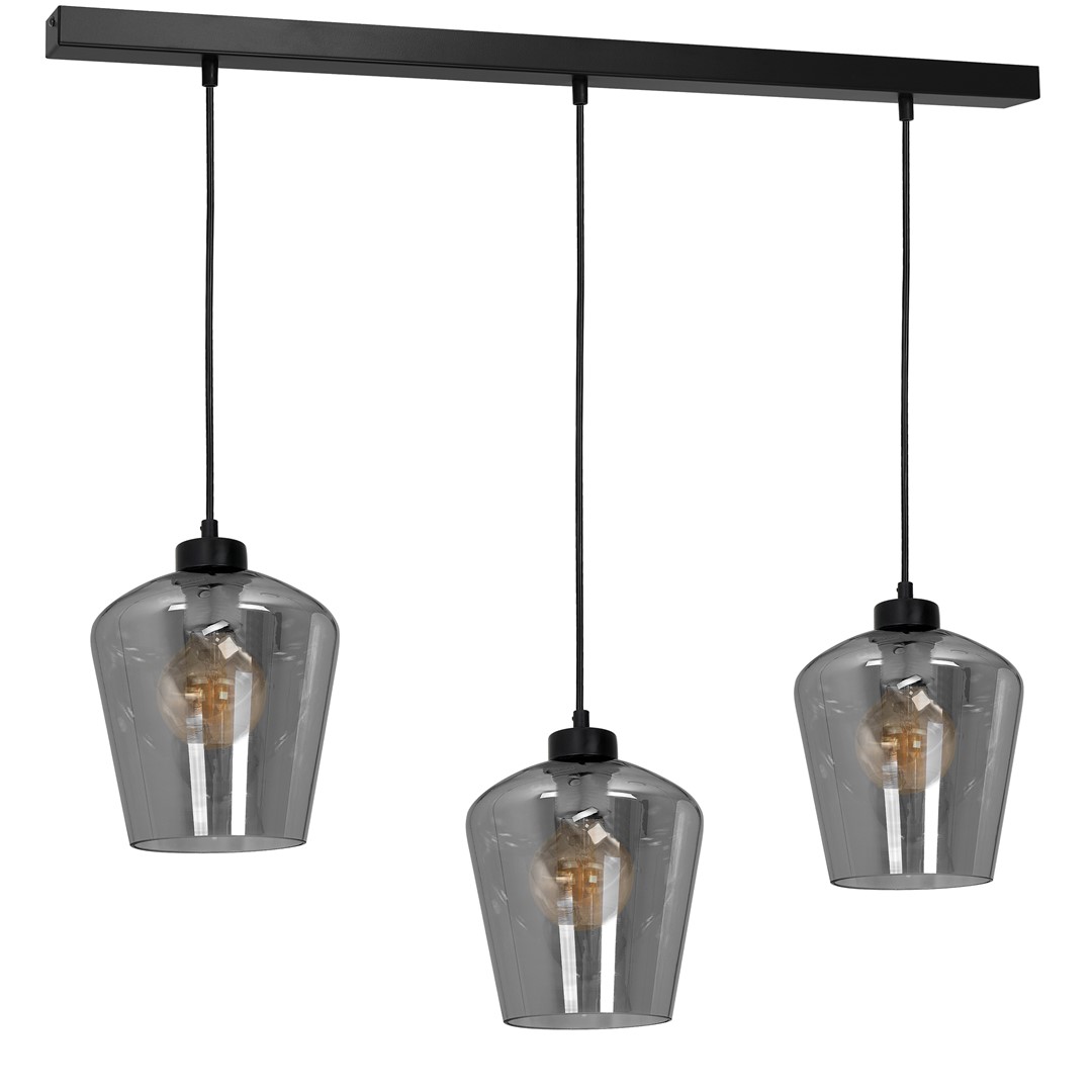 Milagro Lampa wisząca Santiago smoked 3xE27