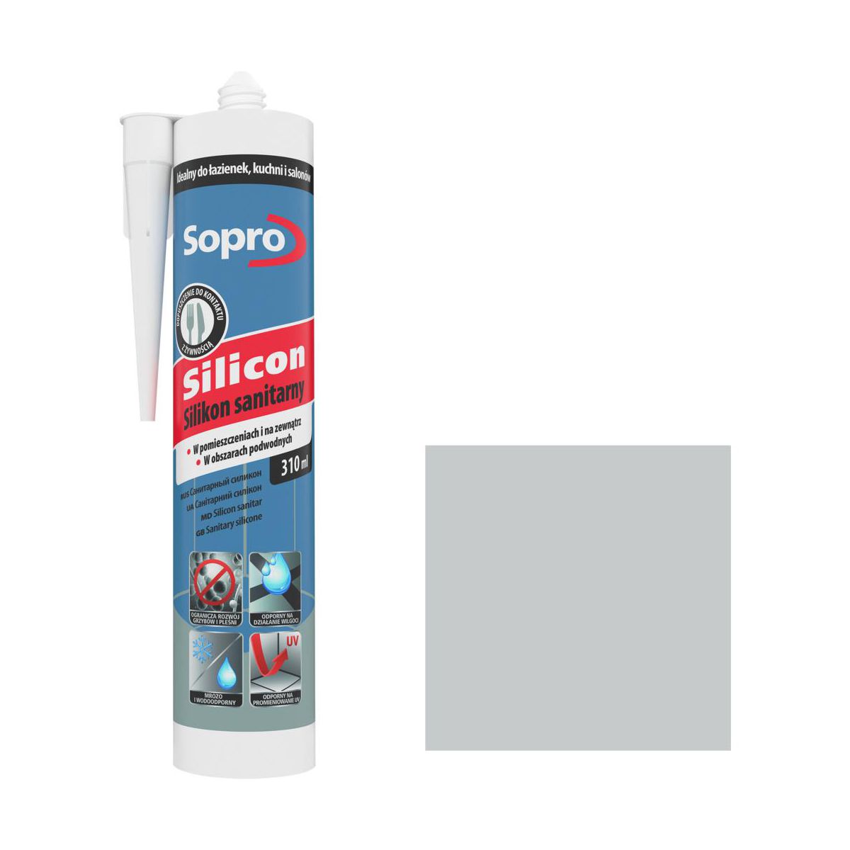 Sopro Silikon sanitarny 16 jasnoszary 310 ml