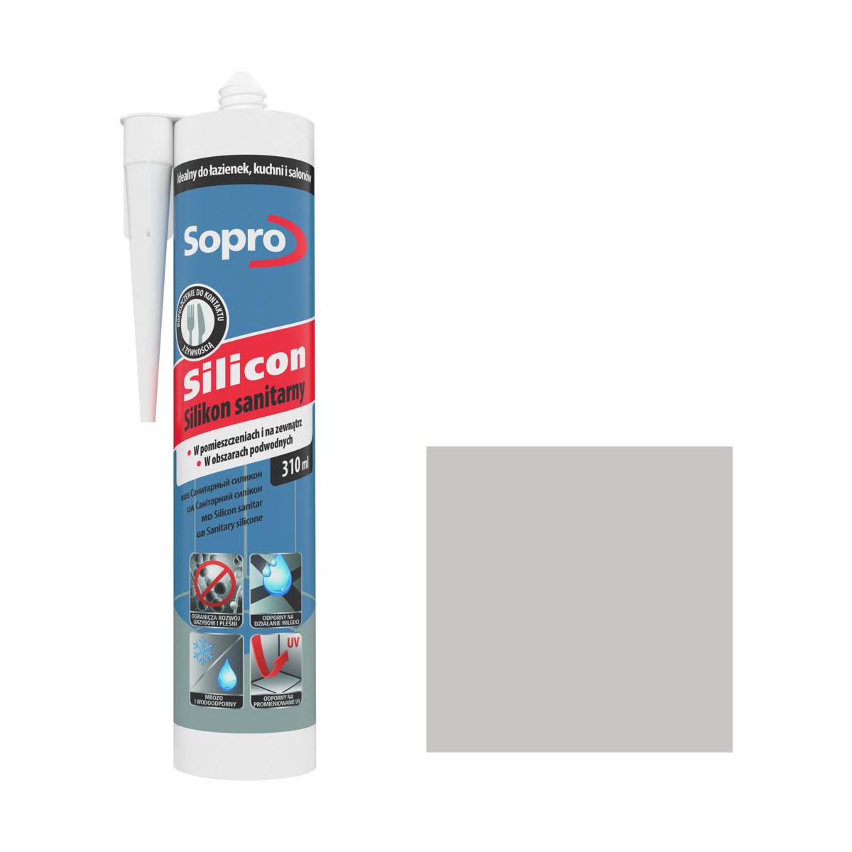 Sopro Silikon sanitarny 17 srebrnoszary 310 ml