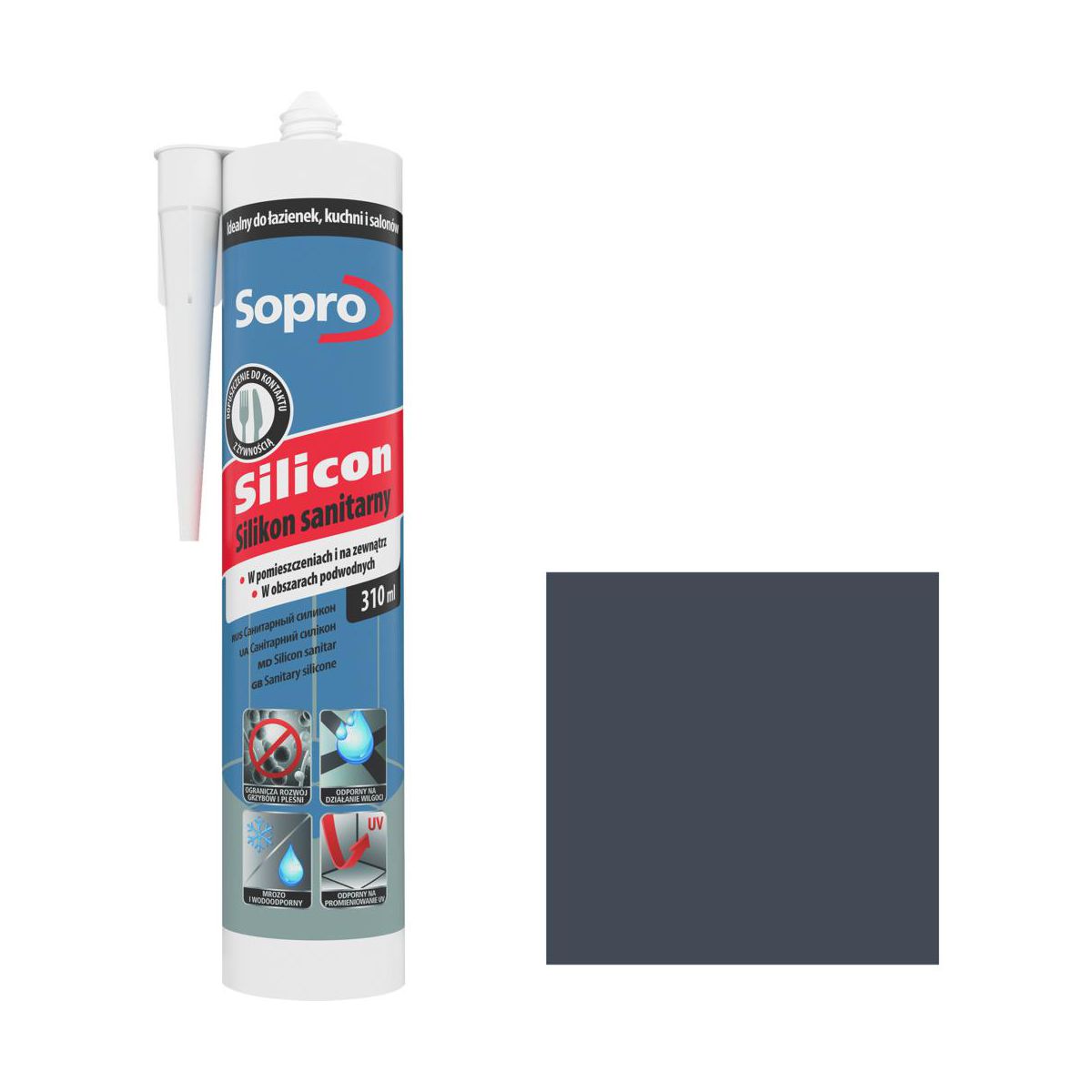 Sopro Silikon sanitarny 22 kamienno-szary 310 ml