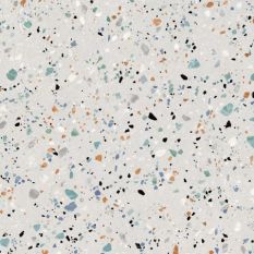 płytki imitujące lastryko w białym kolorze wykończenie matowe