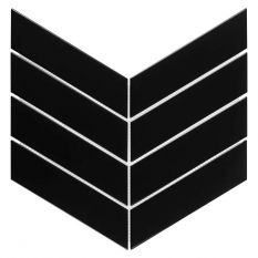 Royal Chevron Black Matt 22,4x31,8 mozaika dekoracyjna widok od przodu