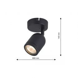 wymiary Milagro Kinkiet Porter 1XGU10 IP44, minimalistyczny