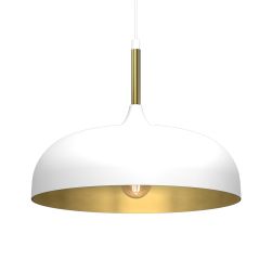 Lampa wisząca Lincoln White/Gold 35cm, klasyczna, zbliżenie na klosz