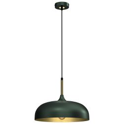 Lampa wisząca Lincoln Green/Gold 35cm, klasyczna