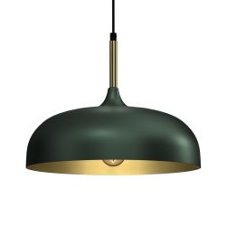 Lampa wisząca Lincoln Green/Gold 35cm, klasyczna, zbliżenie na klosz
