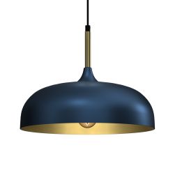 Lampa wisząca Lincoln Blue/Gold 35cm, klasyczna, zbliżenie na klosz