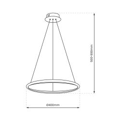 rysunek techniczny Lampa wisząca Rotonda Chrome 27W LED
