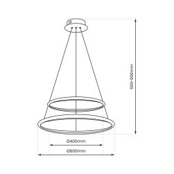 rysunek techniczny Lampa wisząca Rotonda Chrome 51W LED