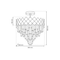 wymiary Eko-light Milagro Plafon Carisma chrome 9xE14, glamour