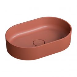 Ovo M+ umywalka nablatowa owalna 36x55 terracotta OVOUNTE