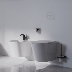 Tampa podtynkowy zestaw WC z miską i deską wolnoopadającą przycisk biały połysk TAMPASETBPBP
