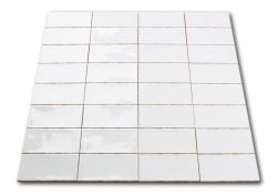 Kompozycja wielu cegiełek ściennych białych w połysku Masia Blanco 7,5x15