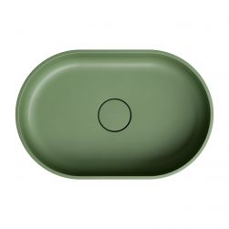 widok z góry na Ovo M+ umywalka nablatowa owalna 36x55 cm olive OVOUNOL