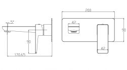 rysunek techniczny Parma bateria umywalkowa podtynkowa chrom PM7415CR