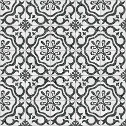 Kompozycja dwudziestu płytek lastryko biało-czarnych dekoracyjnych Tegole 20x20