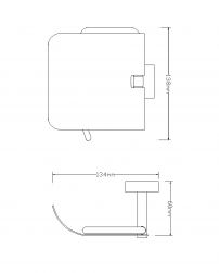 rysunek techniczny Lift uchwyt na papier z klapką chrom 8151ACR