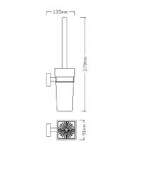 rysunek techniczny Lift szczotka toaletowa wisząca chrom 8157CR