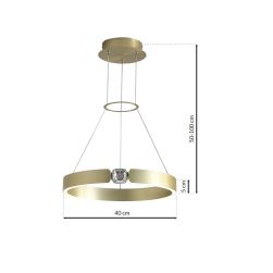 rysunek techniczny Lampa wisząca Sirius 26W