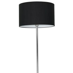 Milagro Lampa stojąca Casino black/chrome 1xE27, minimalistyczna, zbliżenie na klosz