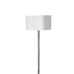 Milagro Lampa stojąca Napoli white/chrome 1xE27, minimalistyczna, zbliżenie na klosz