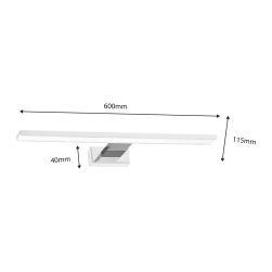 wymiary Milagro Kinkiet Shine White/Chrome 13,8W LED, minimalistyczny