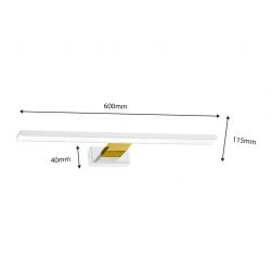wymiary Milagro Kinkiet Shine white/gold 13,8W LED, minimalistyczny