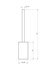 rysunek techniczny Mokko szczotka WC wolnostojąca czarna ADM_N712