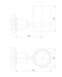 rysunek techniczny Art Line kubek z uchwytem miedź antyczna AL53320ORB