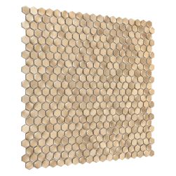 widok z boku na Allumi Gold Hexagon 14 30x30 mozaika dekoracyjna