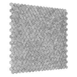 widok z boku na Allumi Silver Hexagon 14 30x30 mozaika dekoracyjna