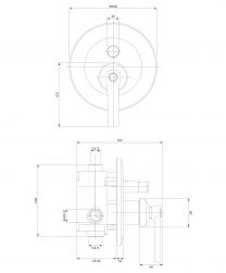 rysunek techniczny Armance bateria wannowo-prysznicowa podtynkowa chrom AM5235CR