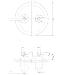 rysunek techniczny Armance bateria wannowo-prysznicowa podtynkowa miedź antyczna AM5237ORB