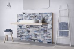 płytka dekoracyjna mozaiki na ścianę mozaiki na podłogę mozaiki do łazienki kuchni salonu szklana mozaika 30x30  nowoczesna łazienka niebieskie mozaiki
