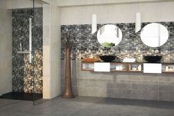 płytka dekoracyjna mozaiki na ścianę mozaiki na podłogę mozaiki do łazienki kuchni salonu szklana mozaika 32x32  nowoczesna łazienka niebieskie mozaiki