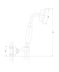 rysunek techniczny Armance zestaw prysznicowy punktowy mosiądz szczotkowany ARMANCE-PBSB