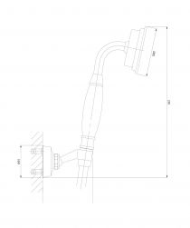 rysunek techniczny Armance zestaw prysznicowy chrom ARMANCE-PCR