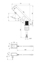 rysunek techniczny Sense bateria umywalkowa bezdotykowa z regulacją temperatury 230/6V stal szczotkowana BQR_F29V