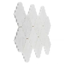Manorial Carrara White Crest 25x30 mozaika dekoracyjna widok z boku