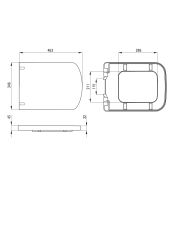 rysunek techniczny Hiacynt deska sedesowa wolnoopadająca biała CDH_6DOZ