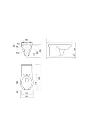 rysunek techniczny miski Vital zestaw WC podtynkowy 6 w 1 CDVS6WPW