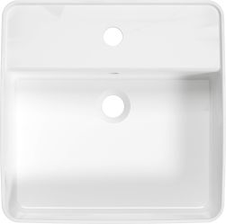 Square umywalka nablatowa kwadratowa 42 cm biała CGS_6U4B widok z g&oacute;ry