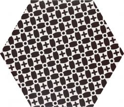 heksagon biało-czarnt płytki do łazienki salonu satynowe gres dekor