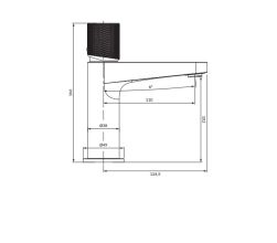 rysunek techniczny Contour bateria umywalkowa stojąca miedź szczotkowana CT8010CPB