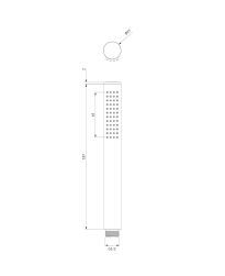 rysunek techniczny Contour słuchawka prysznicowa antracytowa CONTOUR-RAT