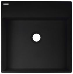 widok z góry na Correo umywalka nablatowa kwadratowa 40 cm czarna CQR_NU4S