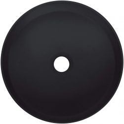 widziana z góry Silia umywalka nablatowa okrągła 36 cm czarna CQS_NU4S